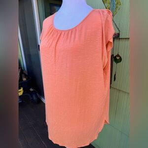 LOFT orange/tangerine tee shirt cap sleeve short sleeve